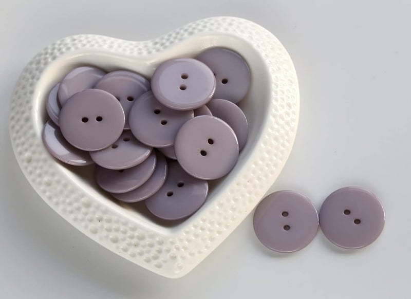 GANSSIA 1 Inch Grey Buttons, Two Holes 25mm Resin Button for Sewing and Craft, Pack of 100 pcs - Image 2